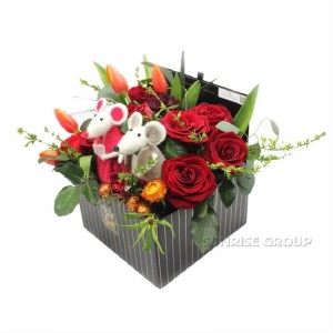 Cutie cu flori pătrate cadou de imprimare personalizată de lux